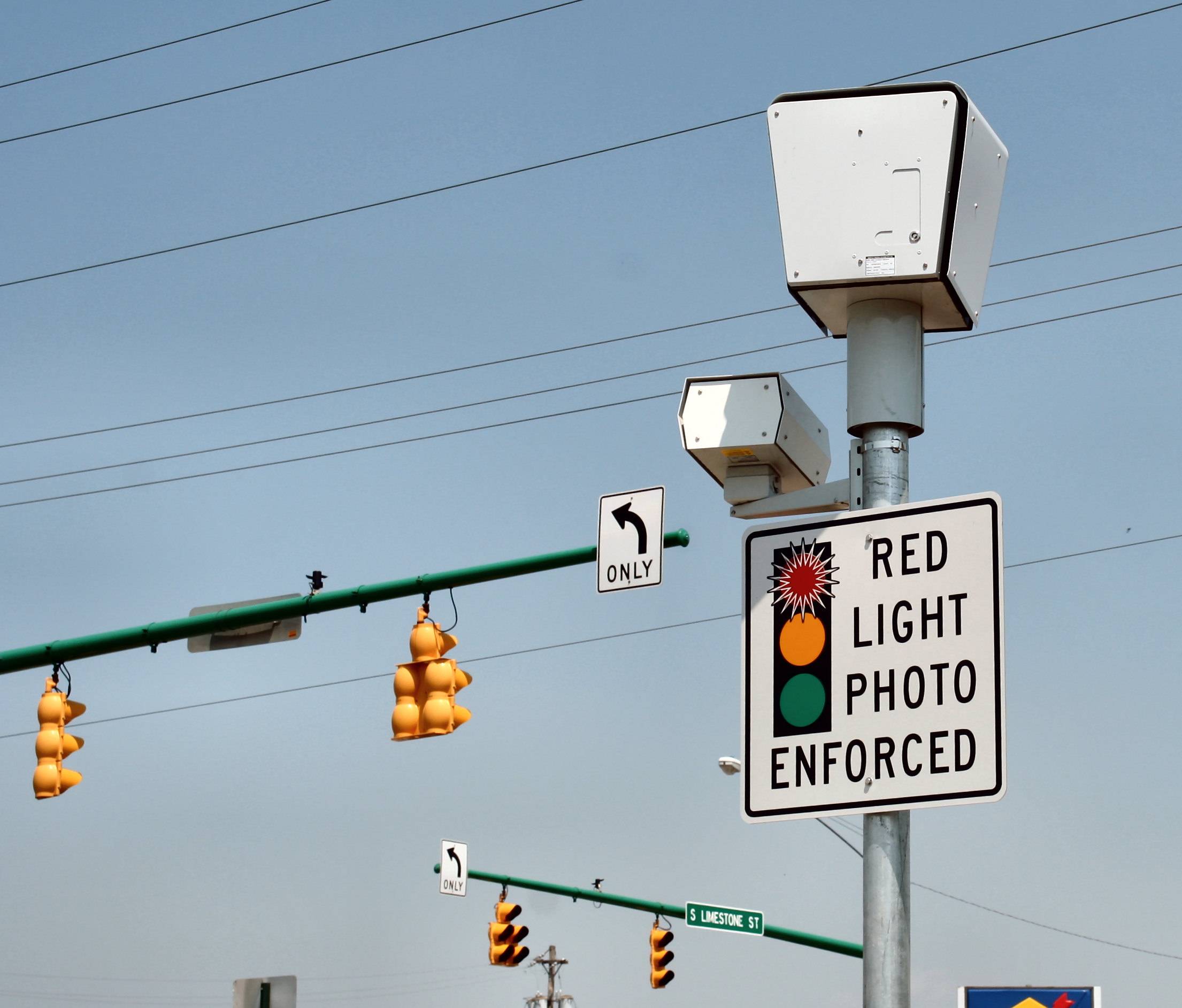Red light cameras are commonly enforced at California street intersections and are intended to enforce safe driving Red-light-camera-springfield-ohio
